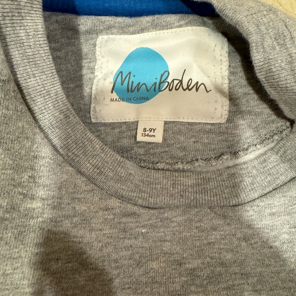 Mini Boden cotton fleece sweatshirt robots print gray 8-9yr - Picture 2 of 4